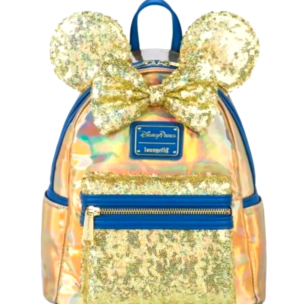 Loungefly Blue Earidescent Iridescent Disney World 50th Anniversary Backpack